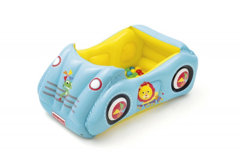 Bestway FISHER PRICE DMUCHANY SAMOCHÓD WYŚCIGOWY  Z PIŁKAMI 119cm x 79cm x 51cm