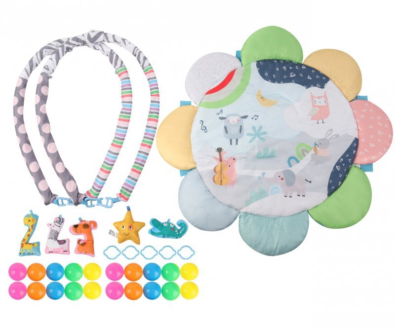 TinyMini Mata edukacyjna 2w1 Kwiat Zoo