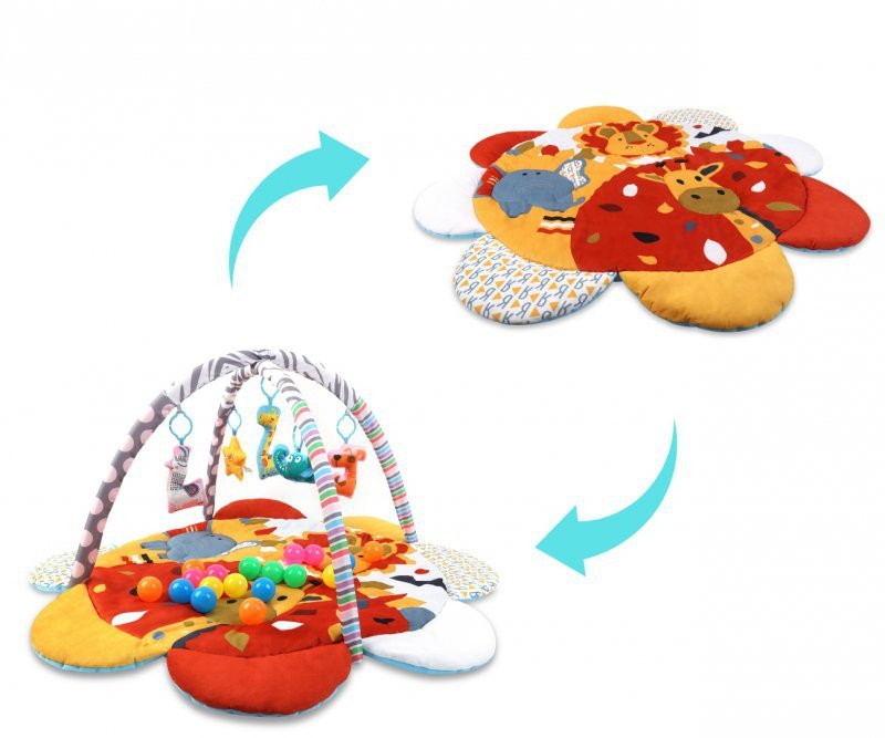 TinyMini Mata edukacyjna 2w1 Kwiat Safari