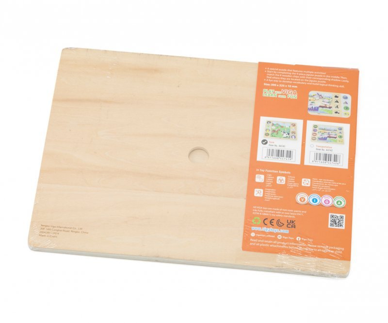 Viga Zestaw puzzli na podkładce - dopasuj cienie - farma