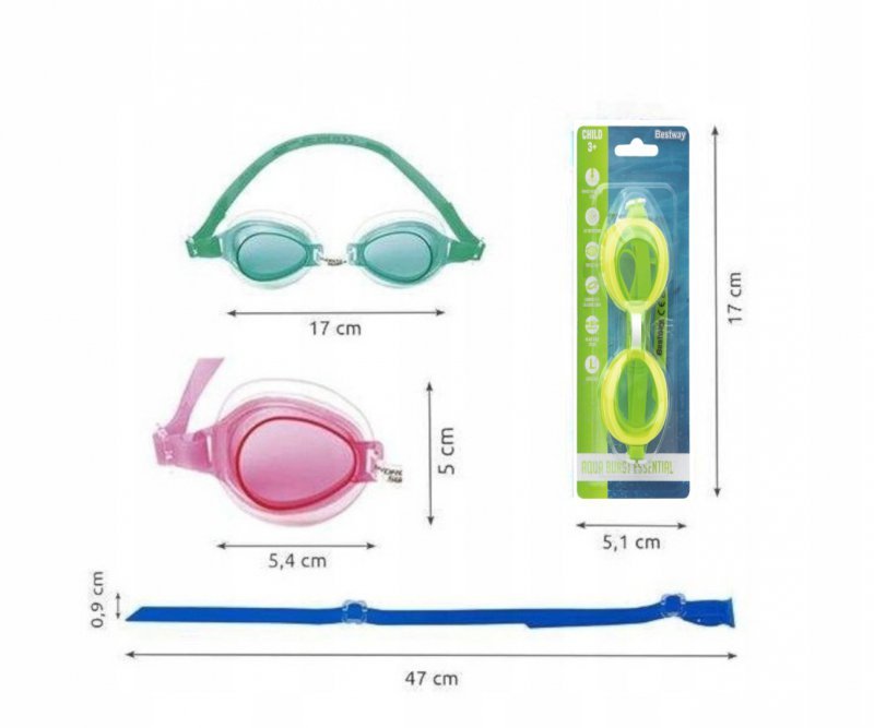 Bestway Aqua Burst Essential Okulary do pływania Zielone