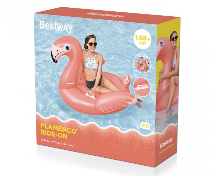 Bestway Dmuchany Flaming do pływania 1.68m x 1.2m