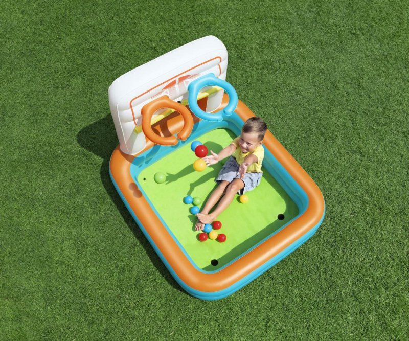Bestway Basen dmuchany wielofunkcyjny z piłeczkami Koszykówka Piłeczki i Piłka nożna 1.20m x 1