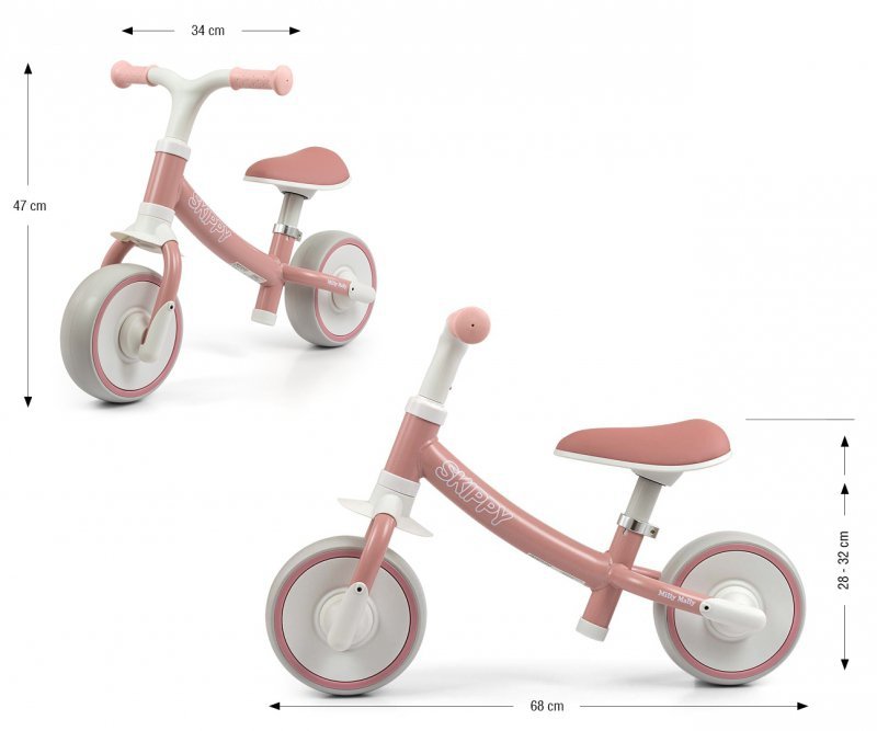Milly Mally Rowerek Biegowy Skippy Pink