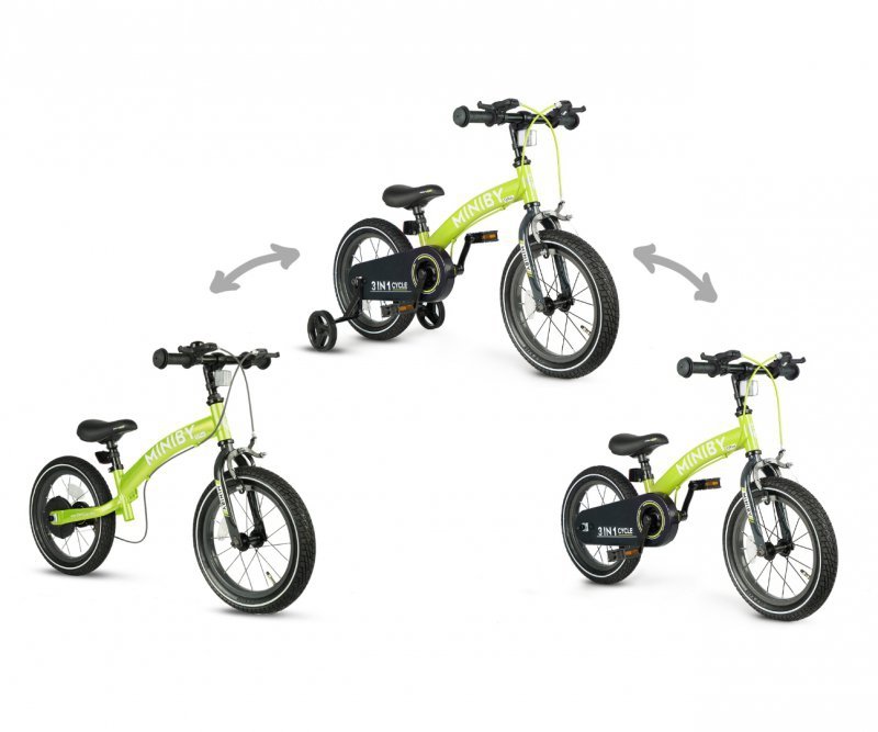 Qplay Rowerek Dziecięcy - Rowerek Biegowy Miniby 14 cali Green