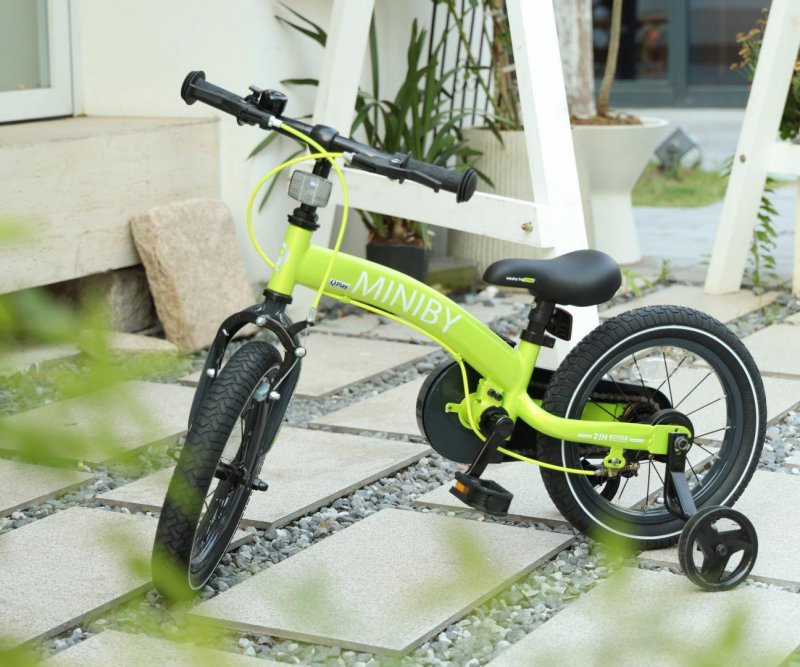 Qplay Rowerek Dziecięcy - Rowerek Biegowy Miniby 14 cali Green