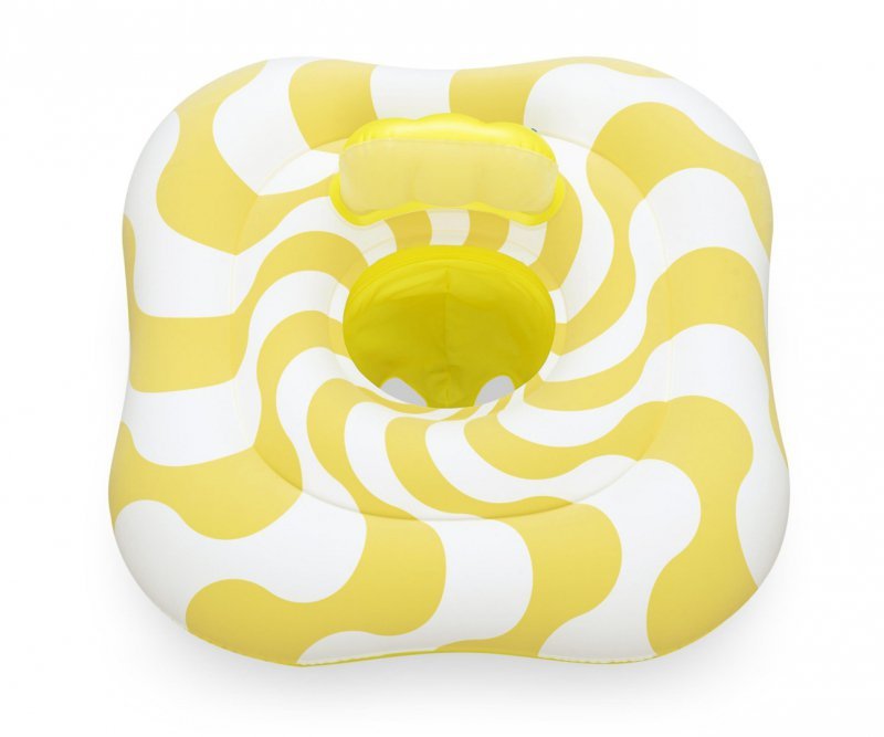 Bestway Siedzisko do nauki pływania Kwadrat Swim Safer Comfort Plush Zółte fale 76cm x 76cm