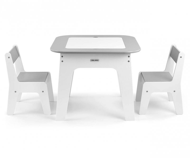 Milly Mally Zestaw mebli Olaf - Stolik i dwa krzesełka Grey