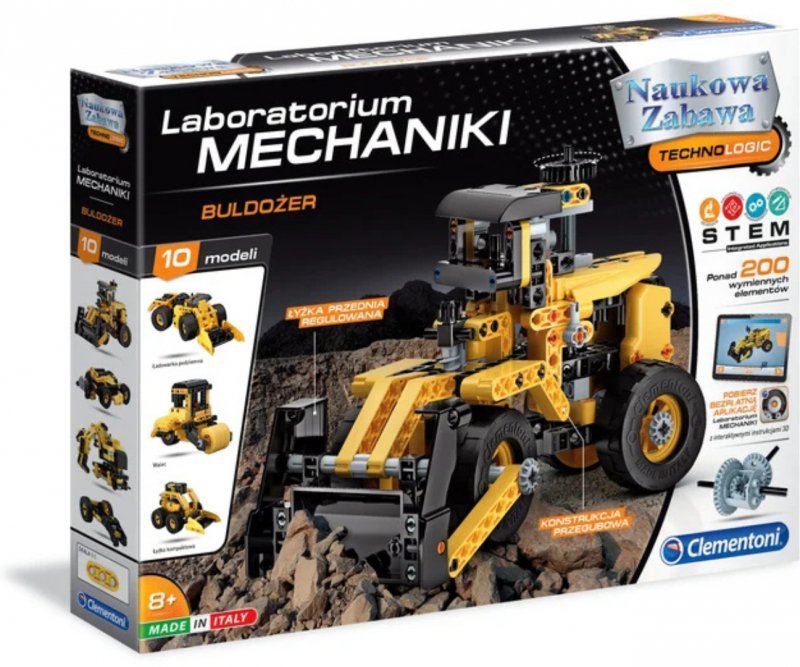 Clementoni Naukowa Zabawa Lab Laboratorium Mechaniki - Buldożer