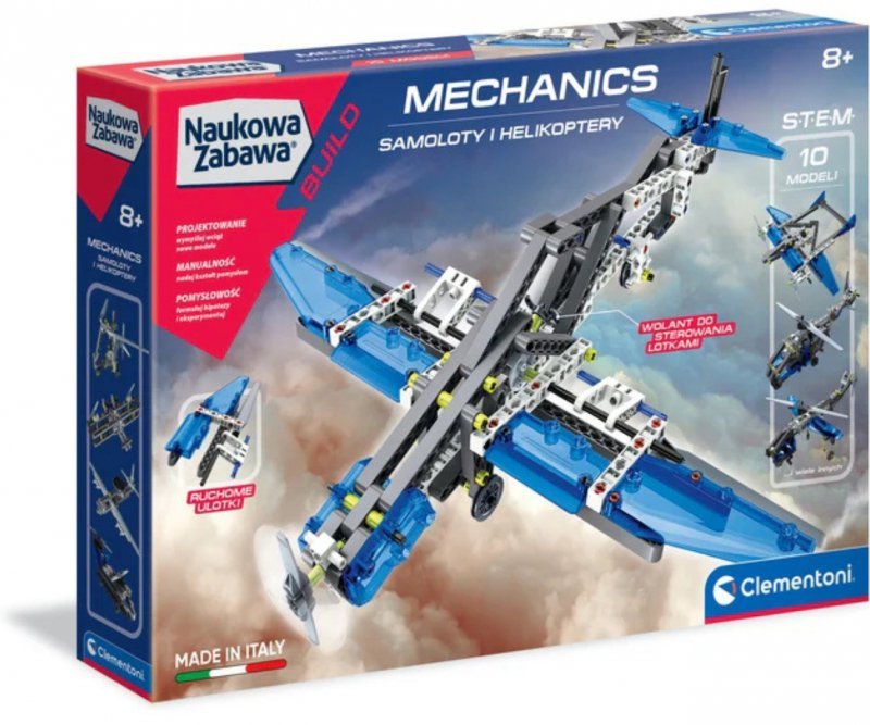 Clementoni Naukowa Zabawa Lab Laboratorium Mechaniki - Samoloty i Helikoptery