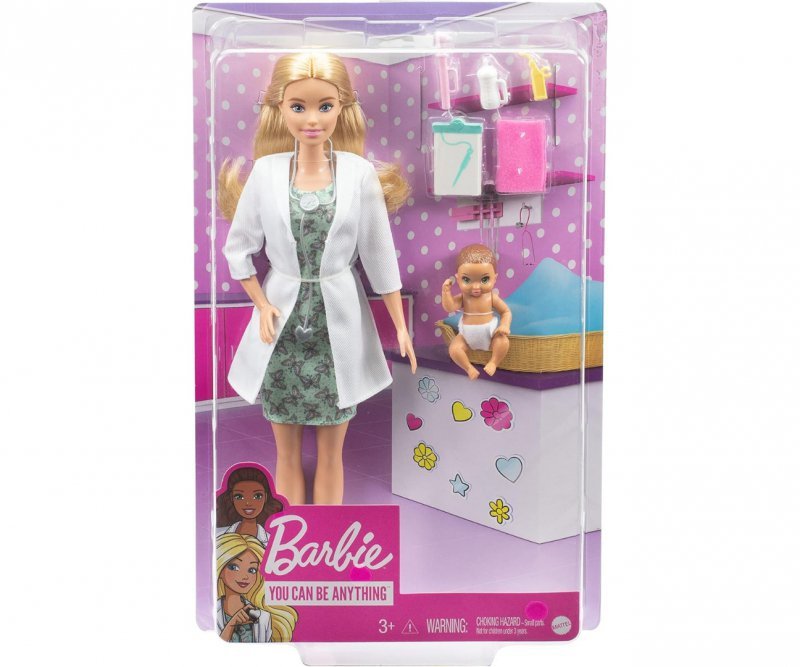 Mattel Pediatra Lalka z Bobasem i Akcesoriami Tematycznymi
